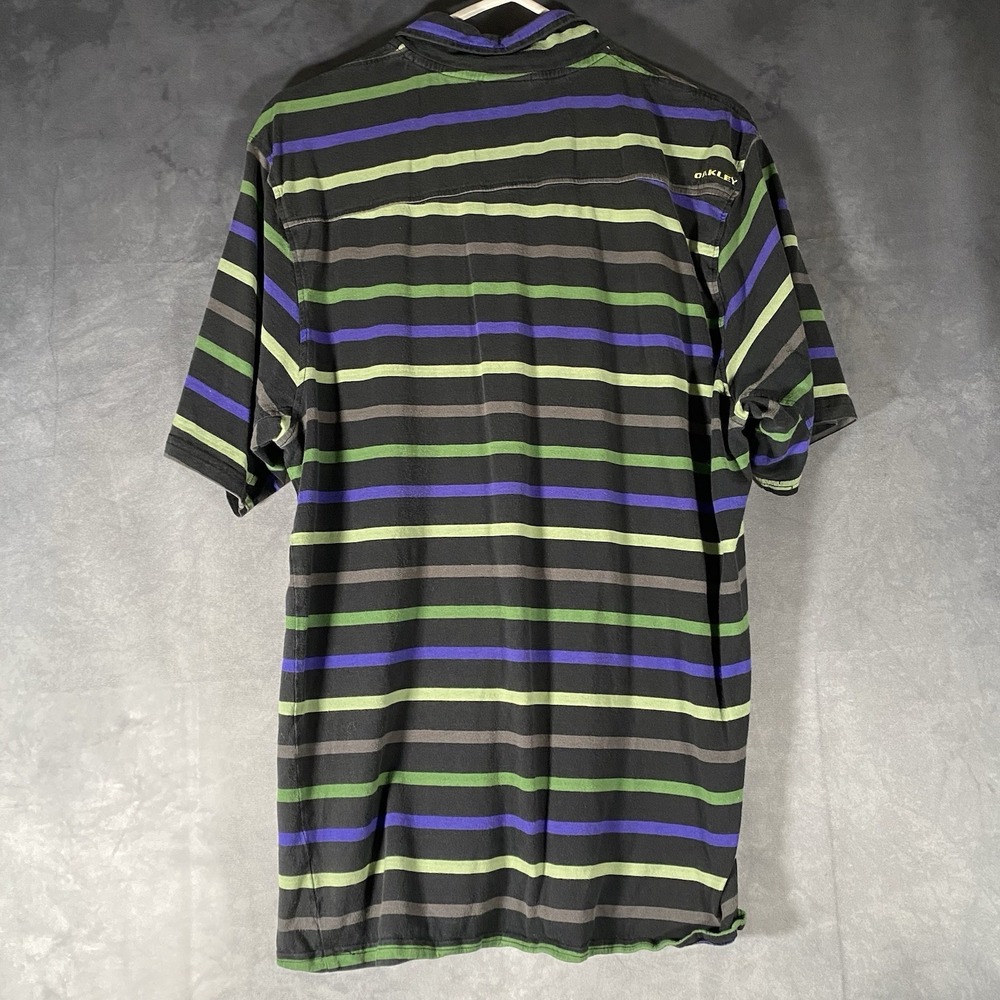 Oakley Golf Polo Stripped Short Sleeve Size XL Embroidered Logo - Picture 5 of 8